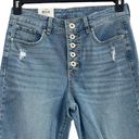 INC  Petite SZ 8P Delancey Straight Jeans High-Rise Button-Fly Distressed Stacked Photo 1