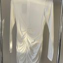 FashioNova White Satin Mini Dress With Gold Details  Photo 3