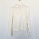 DKNY  Ivory Fringe Knit Ribbed Turtleneck Sweater Top, Size Medium. Photo 2