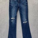 American Eagle  Mid Rise Skinny Kick Jeans Distressed Dark Blue W 6 X Long x 34.5 Photo 0