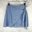 Motel Rocks  2 Piece Knot Crop Top + High Rise Wrap Mini Skirt Boho Retro Blue S Photo 8