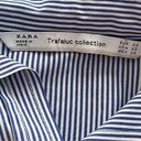 ZARA  Blue Short Sleeve Pinstripe Button Down Shirt Size XS Photo 2