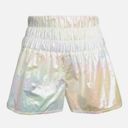 Free People  Movement Way Home Shine Irridescent White Shorts Size Small RARE Photo 1