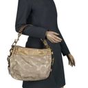 Coach Auth Vintage  Metallic Gold Signature Hobo Handbag Leather Canvas CLEAN Photo 10