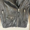 Abercrombie & Fitch  Black Vegan Leather Moto Jacket Full Zip Biker Size XS Photo 6