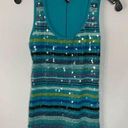 Poof  Couture Women's Striped Sequins Tank Top Scoop Neck Stretch Size Small Photo 0