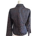 J.Jill  Jacket Top Blue Brown Scroll Linen Silk Blend Lightweight Jacket Size 4 Photo 4