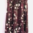 Converse  Dress XS Satin Ruffle Floral Print Plum Purple Photo 3