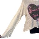 Lauren Moshi  Beverly Hills Greatest Love‎ Of All Sweater Size Small Cream Heart Photo 5