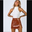 Princess Polly Motel Wren Brown Faux Croc Leather Mini Skirt 6 Photo 1