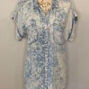 Thread and Supply  acid wash chambray button front shirt top S Photo 0