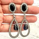 Charter Club  NWT silver  tone and blue rhinestone drop earrings Photo 3