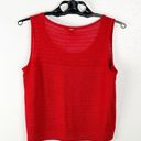 St. John  Red Wool Blend Open Knit Tank Top, Size Large Photo 1