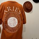 None Aries The Warrior Orange Oversized Graphic Short Sleeve Tee Unisex XL Photo 1