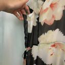 Isaac Mizrahi  Floral Chiffon Ruffle Dress Black Cream Ivory Wedding Party 12 Photo 7