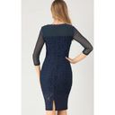 Allegra K   Dress Mesh Sheer Long Sleeve Stretch Knit Floral Lace Bodycon Large Photo 4