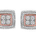 Brilliance NIB Haus of  10K Gold Plated Sterling Silver Diamond Earrings Photo 4