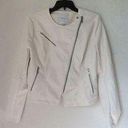 Skinny Girl white faux leather motto jacket Size Large Photo 0