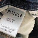 Pistola  Charlie Exposed Button Fly Destructed High Rise Straight Leg Jeans Photo 11