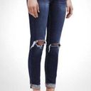 L'Agence  Rachel Ripped Crop Slim Fit Blue Slouch Cuffed Jeans Size 24 Stretch Photo 14