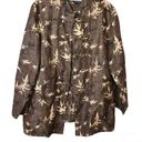 Silkland Vintage 100% Silk Kimono Blouse Jacket Brown Size 1X Photo 0