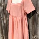 Madewell  Linen Medium Allie Mini Dress Faded Sunset Orange Pink Short Sleeve Photo 8