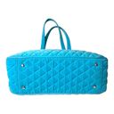 Vera Bradley  SHOULDER HANDBAG Quilted Turquoise Blue 3 Section Toggle Satchel! Photo 2