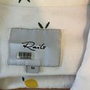 Rails  Rocsi Citron White Lemon Print Rayon Blouse Size Medium Photo 5