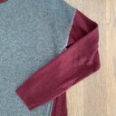 BCBGMAXAZRIA Lora Crew Neck Sweater with Zip Detail Heather Grey / Garnet Size M Photo 4