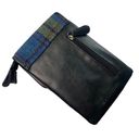 Harris Tweed WOOL Scottish plaid w/black leather unisex crossover bag Photo 3