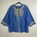 Bob Mackie  jacket size 2X denim embroidered aztec southwestern dreamcatcher Photo 8