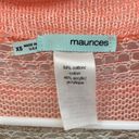 Maurice's  Tan Peach Striped Loose Crochet Cardigan Sweater Women’s Size XS Photo 2