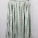 ZARA  White Green Short Midi Pleated Pull On Skirt Plus 20 Photo 1