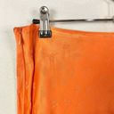 ZARA  Orange Satin Floral A-line Mini Skirt M Photo 2