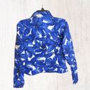 Rafaella Blue White Black Floral Jean Jacket Wm S Photo 3