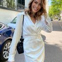 ZARA Satin Effect Mini Party Coctail Date Shower Wedding Night Out Long Sleeve dress Photo 1