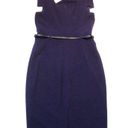 Black Halo NWT  Jackie in Plum Dark Purple Crepe Sheath Dress 8 $375 Photo 6