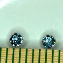 Swavorski NWT Swarovski Crystal Blue solitaire earrings. Laura Janelle Cousin SLEEK stud Photo 1