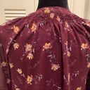 Jolt  Semi Sheer Burgundy Maroon Embroidered Floral Blouse Shirt XS Photo 5