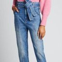 A.L.C. Luke High Waisted Paper Bag Denim Pants in Light Indigo Photo 3