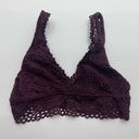 Aerie American eagle Boho bra Bralette Floral Crochet Lace Stretch Maroon small Photo 0