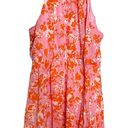 Sienna Sky Dress Orange Pink Floral Print Knee Length Photo 0