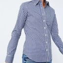 Tuckernuck  THE SHIRT BY ROCHELLE BEHRENS Navy Gingham Long Sleeve Icon Shirt L Photo 11