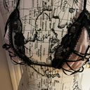 Leg Avenue Vintage y2k Gothic Harness Lace Cage Bra Top Stretchy Soft-Cup Punk Whimsygoth Coquette Balconette Black Pink Sz S Photo 4