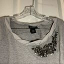 Lane Bryant  Grey Scoop Neck Beaded Accent Sweatshirt 14/16 Photo 3