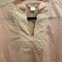 Natori  Pink Tunic With White Lace Accents Size Small Photo 3