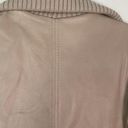 BCBGMAXAZRIA  Leather Double Zipper Jacket Cream/ Tan Size Large Photo 7