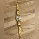 Elgin Ladies Watch Vintage Rare Diamond Gold Tone Nugget Bracelet Gold Dial Photo 7