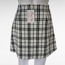 Pink Lily My Secret's Out White & Black  Plaid Tweed Mini Skirt Size Medium Photo 4