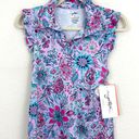 X By Gottex  Women's Golf Tennis Sleeveless Polo Shirt Top Purple Flower Size XS Photo 0